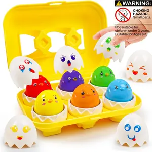 Montessori Egg Toys for Kids, Early Preschool Educational Learning, Fine Motor Skills Development, Color Sorting & Stacking Game