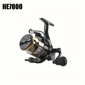 HUAPUDA 1pc HE6000-7000 Spinning Reel, Metal Cup And Metal Rocker Arm, 5.2:1 Gear Ratio, Smooth And Sensitive, Fishing Reel For Freshwater Saltwater Fathersdaygift
