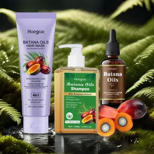 Batana Oil Hair Care Set, 3pcs/set Gentle Cleaning Shampoo & Hydrating Nourishing Hair Care Oil & Hydrate Hair Mask, Moisturizing Hair Care Product for Women & Men Haircare, Natural Haircare