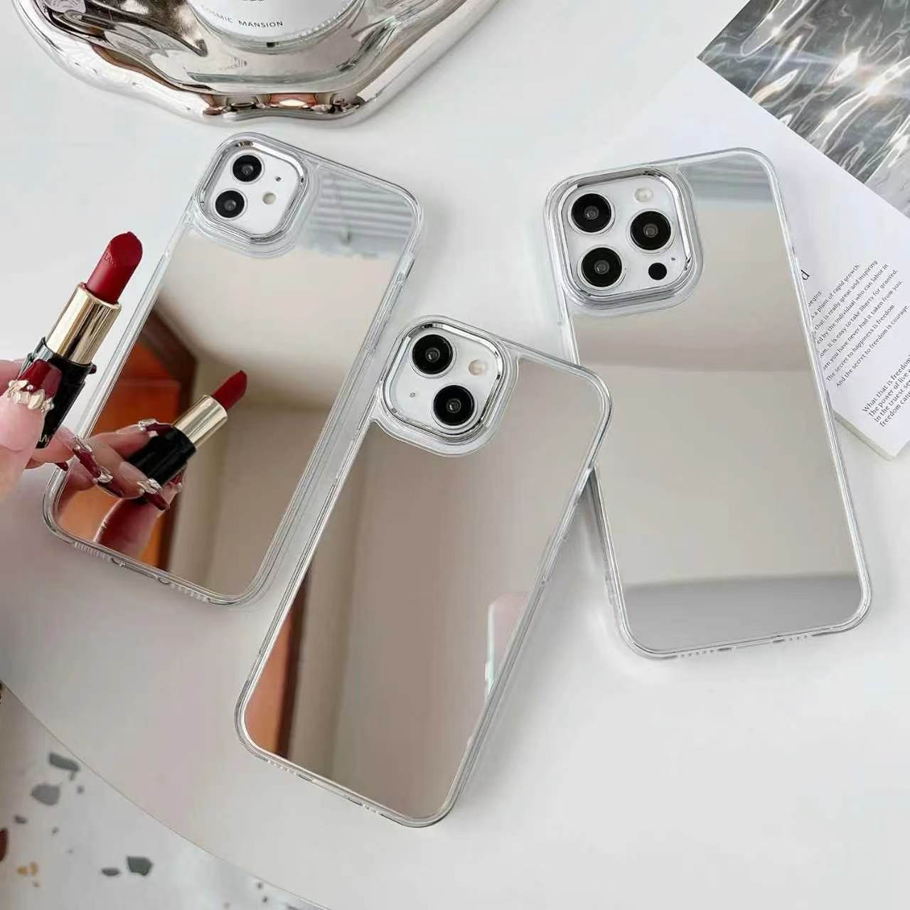 Makeup Mirror Phone Case for Women Men, Compatible with iphone 17promax 16, 15, 14, 13, 12, 11 Pro Max Pro Plus. Personalized Cute Mirror Makeup Phone Protective Cover Suitable for iphone, Shockproof Phone Case And Accessories.