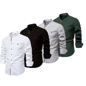 Men's Linen Blend Shirt -Casual Long Sleeve for Spring Summer, Breathable Office & Travel Wear, Relaxed Fit Solid Color Top