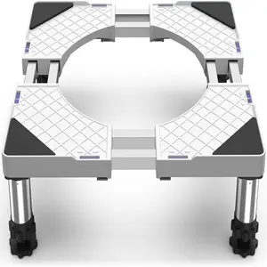 Fridge Base Stand, 4 Heavy Duty Feet Dual Tube Adjustable Multi-Functional Base Stand for Dryer Refrigerator Washing Machine, Max Load 881 LB (400 KG)