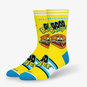 Welcome To The Good Burger Men's Crew Socks Blue Love Menswear