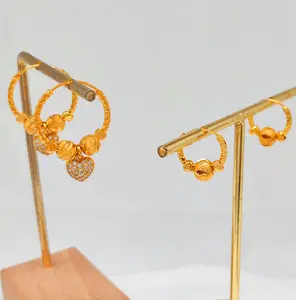 Two pairs of vintage charm love earrings,24K gold-plated copper alloy, Ethnic Simple Style Copper Jewelry, Creative Daily Casual gifts girlfriend earrings for women Retro Round Fashion Earrings