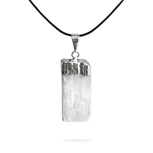 AYANA Raw Selenite Pendant for Aura Cleansing, Clarity & Spiritual Connection – Crown Chakra Crystal Necklace, Ideal for Taurus & Cancer Energy
