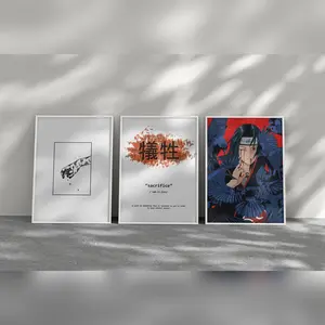 Naruto Poster Set of 3 Poster Art  Uchiha Itachi Poster  Sasuke Poster  Printable Anime Poster  Printable Wall Art