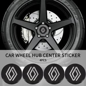 4pcs 56mm Car Wheel Center HUB Cap Emblem Stickers, Decorative Decals for Renault Megane 2/3 Scenic Laguna 2/captur Fluence