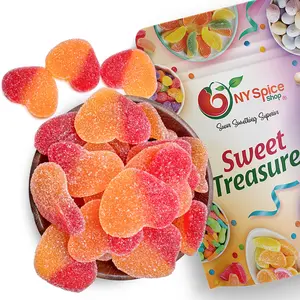NY Spice Shop Sour Peachy Hearts - Red Gummy Candies - Heart Shape Super Sour Candy -  Holiday, Valentine Gift Candy Bag - Candy Favor Snack Sweet