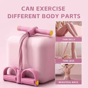 Portable Pedal Resistance Band Trainer, Multi-Functional 8-Tube Elastic Rope, Home Gym Equipment, Full Body Workout Tool, Yoga and Abdominal Training