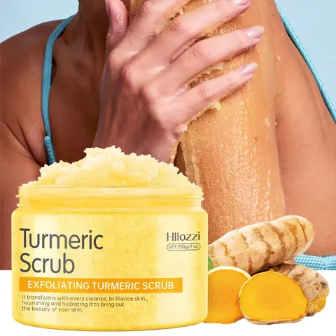 200g Turmeric Body Scrub, Body Scrub Exfoliator, Body Exfoliant, Body Care, Smooth Skin, Exfoliate Dead Skin, Gentle No Irritation, Ideal for Dry Skin, Remove Dead Skin Cells, Dead Skin Removal