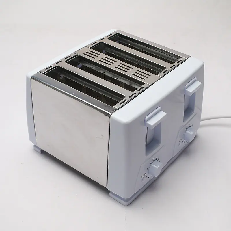 4-Slice Slot Automatic Toaster with Auto Heat, Crumb Tray, 23x11cm Size - Multifunctional Sandwich Breakfast Machine for Family Home Use