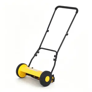 [FLASH SALE]  Garvee 16-Inch Manual Reel Lawn Mower, 5-Blade Push Mower with Adjustable Cutting Height, Lightweight & Quiet, Eco-Friendly Grass Cutter for Small Yards, Yellow