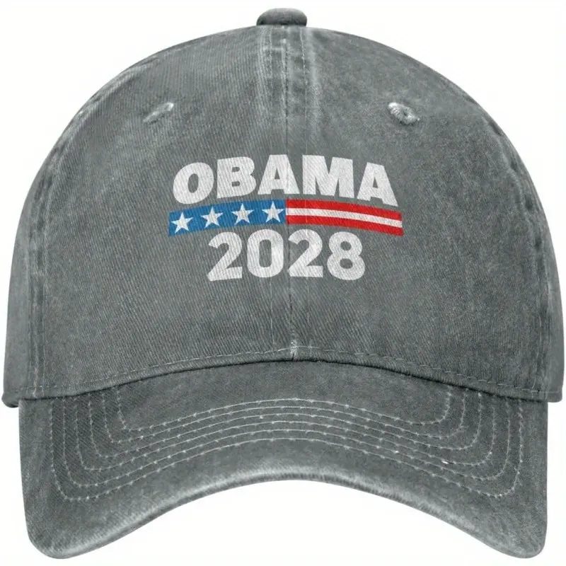 Patriotic Obama 2028 Campaign Hat with "Make America Intelligent Again" Slogan, Lightweight and Adjustable for Everyday Sun Protection, Graphic, Adjustable Strap, Baseball Cap, Adjustable Size