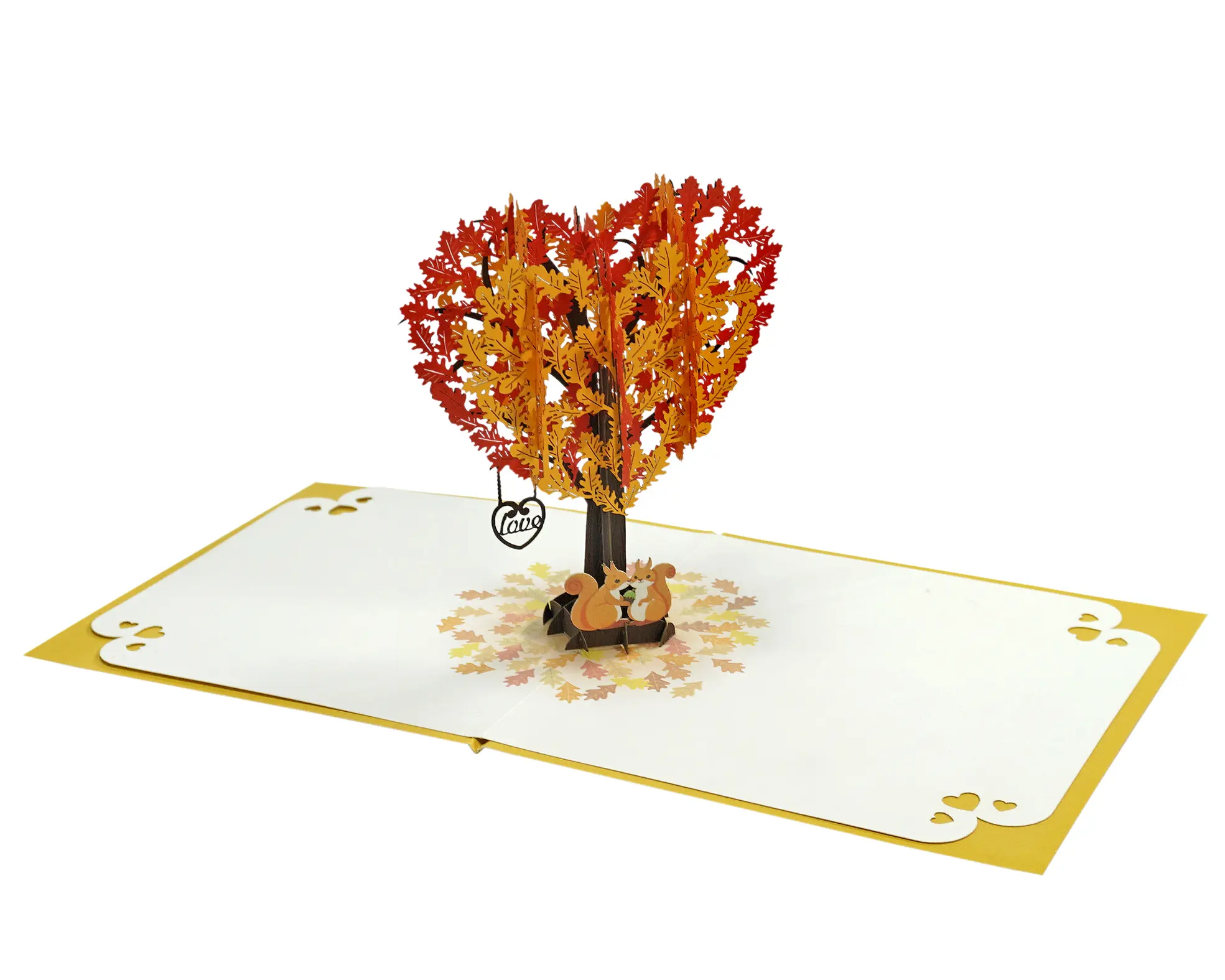CUTPOPUP 3D Pop Up Anniversary Card for Couple, 6x8in, Squirrel Couple Heart Tree Love Greeting Card for Wife, Husband, Boyfriend, Girlfriend