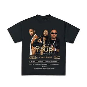 The Millennium Tour 2025 Bow Wow Trey Songz Omarion Black Cotton T-shirt, Trendy 2025, Concert 2025, Casual Style, Easy to Wear