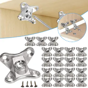 Zinc Alloy Furniture Table Leg Support Bracket, Heavy Duty Detachable Corner Brace, Rustproof L-Shaped Connector for Wooden Bed, Cabinet, Shelf, Table Leg
