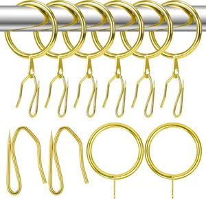 30 Pack Curtain Hooks for Drapes and 30 Pack Curtain Rings with Hooks Metal Pinch Pleat Curtain Hooks Pleat Hooks for Drapes Curtain Rings for Drapes Pinch Pleat Hooks