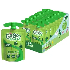 GoGo squeeZ Fruit on the Go, Apple Apple, Unsweetened, Gluten Free, Nut & Dairy Free Snacks, 3.2 oz (18-Pack) Juice Candy