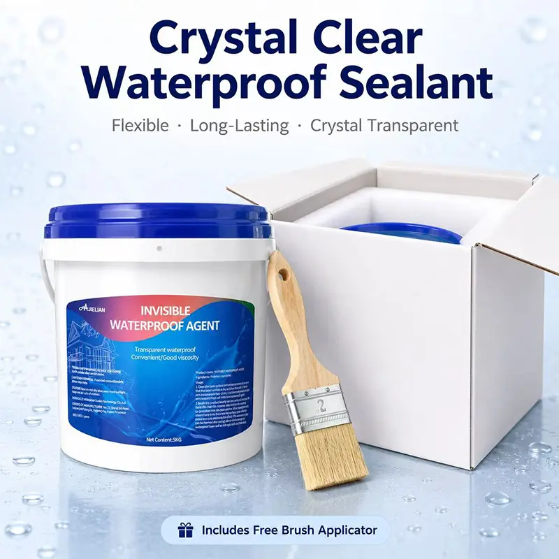 Water-Based Professional Adhesive (5kg), Easy-to-Apply Invisible Agent, Waterproof Sealant for Bathroom, Roof Repairs