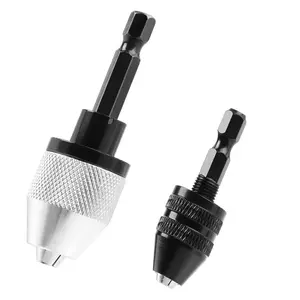 2 count 1/4 Inch Hex Shank Keyless Drill Chuck Bit  Change Converter Extension  Drill Adapter  Drill Tool 0.3-6.5 mm 0.3-3.6 mm