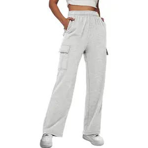 Womens Cargo Sweatpants Baggy Fleece High Waisted Joggers Sweat Pants Athletic PantsGift