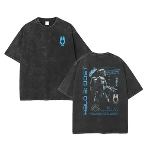 Halo ODST "The Rookie" T-Shirt Hoodie Double Printed Unisex Acid Washed Lightweight Cotton T-Shirt, Gift For Game Fan, Streetwear men gifts