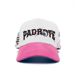 White Crazy Eye Hat with "EL PADROTE" on Brim