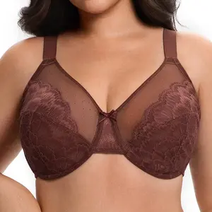 MoKongFu Charm Lace Collection Please refer to the size chart!!! Plus Size Floral Lace Minimizer Bra, Full Coverage Support & Comfort, Ultra Thin Summer Bra supportive lingerie minimizer bra everyday push pushup plussize natural lift