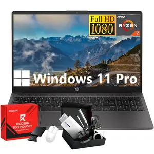 HP Business and Study Laptop 2026 Updated, 15.6" FHD, AMD Ryzen 7 7730U (16GB/32GB/64GB RAM | 512GB/1TB/2TB SSD), Numeric Keypad, Webcam, Windows 11 Pro+ Copilot AI, WiFi 6& Bluetooth with 5-in-1 Accessory Kit Box