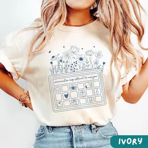 AAC Speech Therapy Shirt, Floral Augmentative & Alternative Communication Tee, Retro SLP Graphic T-Shirt, Special Ed Teacher Gift for SLPA