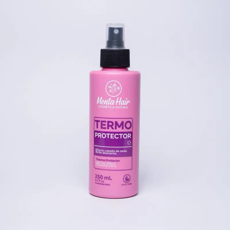 Menta Hair Termo Protector 250ml - Ultimate Heat Protection Against 480°F with Enhanced Shine & Anti-Frizz Effects for Styling - Glossy Haircare