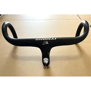 IVMONO Aluminum Road Bike Integrated Drop Bar, 400mm Width, 90mm Reach, Black