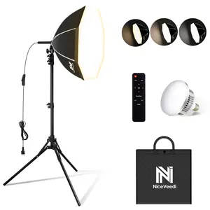 Bi-Color Photography Lighting Kit, 20" Softbox Lighting Kit with 85W LED Bulbs 3000K-6000K & Remote Control, Studio Light for Photography Video Record TikTok YouTube Live Streaming