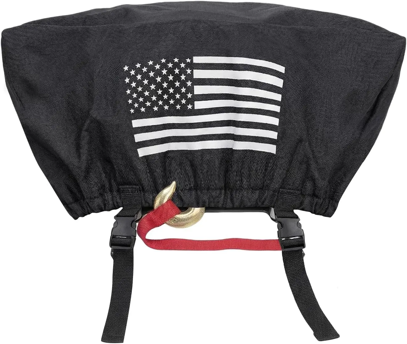 Waterproof 12000 lb Winch Cover Heavy Duty 900D Oxford Fabric Dust-Proof Sunproof Winch Accessories with Reflective Ribbon for Electric Winch Universal Fit for Most Standard Winches Black