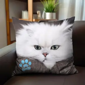 Personalized Pet's Face Pillow - Soft Flax Material with Side Zipper Closure for All Seasons Unique Gift for Pet Lovers