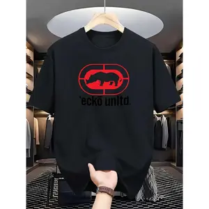 Ecko Unltd. Graphic Tee] Ecko Unltd. Men's Casual Graphic T-shirt |       Round Neck, Breathable & Quick-dry, Comfort Fit, Summer Style, Casual Wear, Graphic Tee, Elastic Fabric 0705D 818