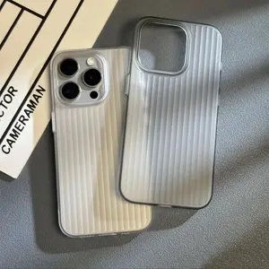 Corrugated Pattern Phone Case, 1 Count Full Body Shockproof Phone Protective Cover, Phone Accessories Compatible with iPhone 13 14 15 16 Pro Max
