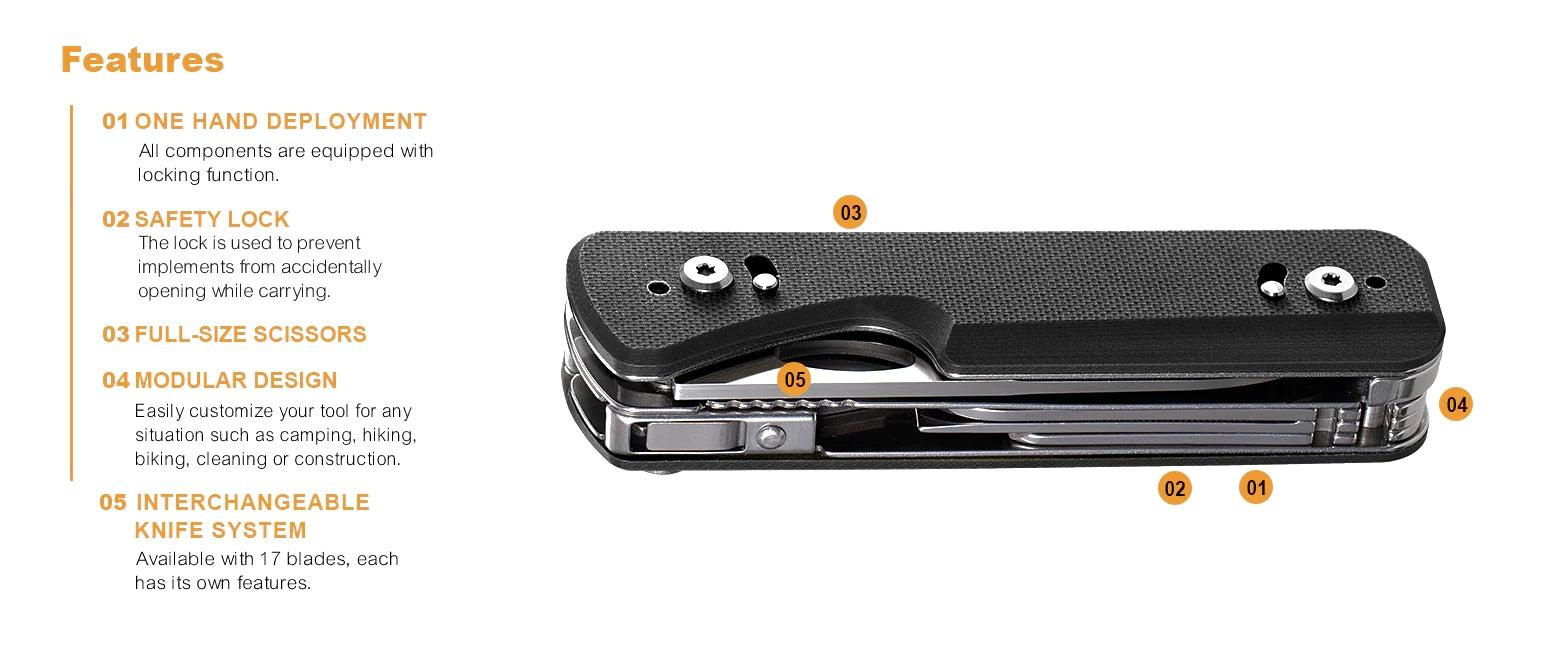 ROXON Flex S505G Shears Modular Multi-Tool with FLEX System & Phantom Blade System for Versatility and Reliability