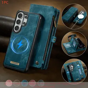 Wallet Case, TPU Smartphone Cover for Galaxy S26, S25, S24, S23, S22, S21 Ultra, Plus, Fe, S25 Edge 5g, Card Slot, Magnetic Stand, Zipper, Protection, Smartphone Accessories
