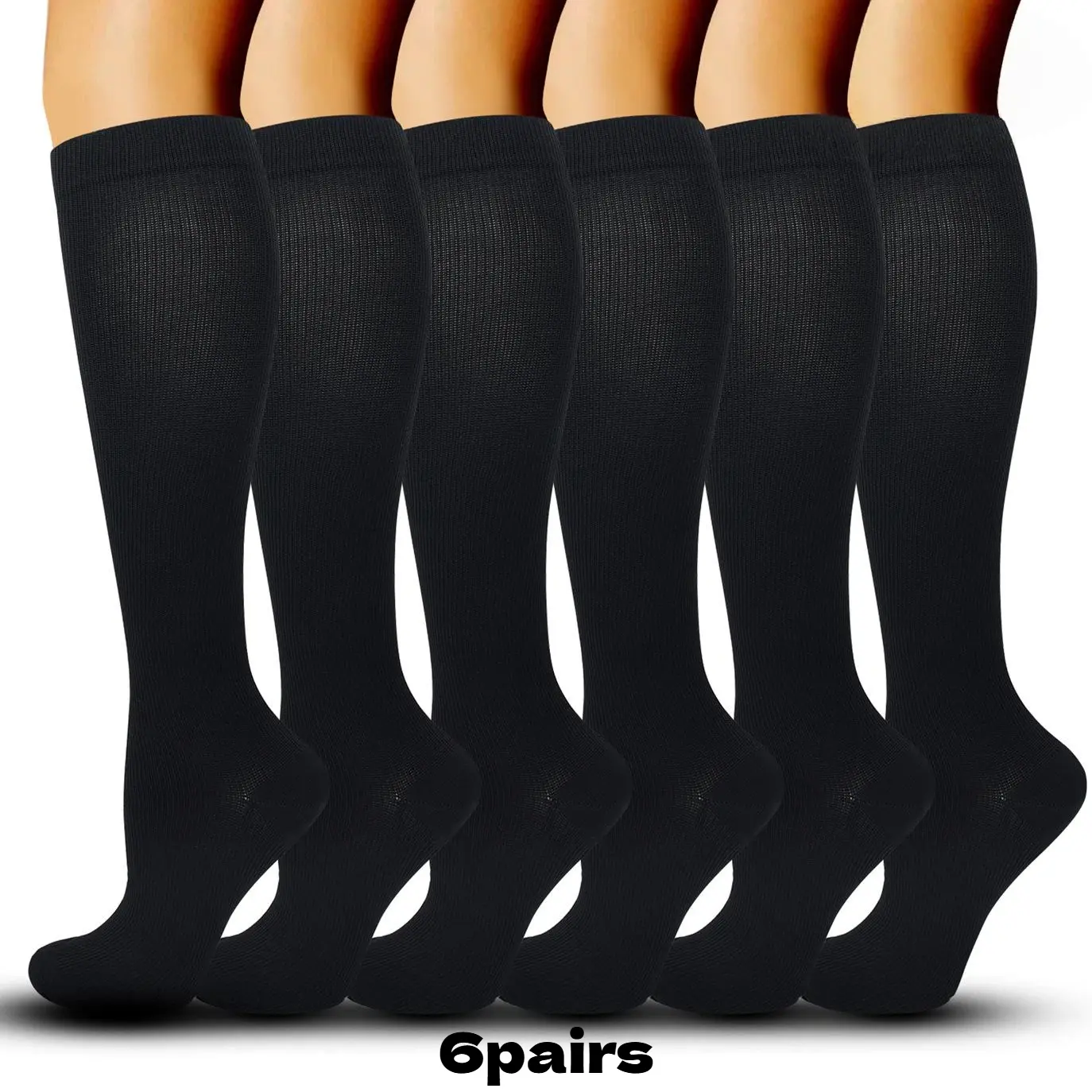 Compression Crewsocks for Men & Women (2/3/6 Pairs) - Athletic Outdoor Running Socks with Circulation Support, Machine Wash, Athletic Wear, Athletic Socks, Nylon