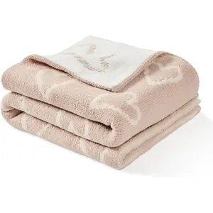 30"X40" Cozy Soft Warm Chenille Baby Blanket for Girls Boys, Newborn Essentials for Infant, Baby Shower Receiving Gift - Pink Heart