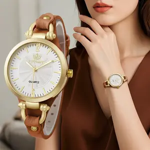 High Quality Women Watch Leather Strap Quartz Watches Ladies Casual Wristwatches Clock