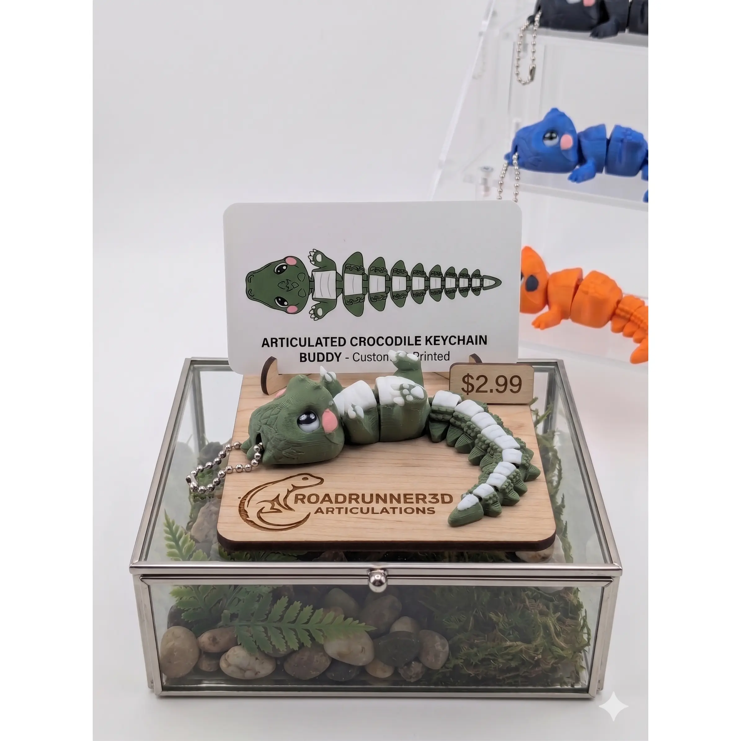 5.5 Inch Flexi Crocodile Keychain Articulated Chibi Alligator Fidget Buddy