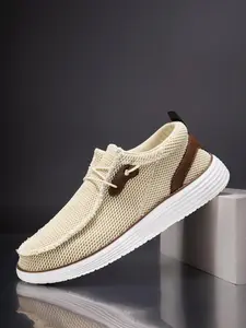 Men's Casual Lace Up Mesh Breathable Comfortable Sneakers, Fashionable Soft Sole Slip on Shoes for Daily Wear, Male All-match Round Toe Shoes for Daily Wear, Closed