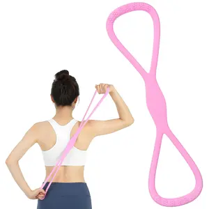 Figure 8 Fitness Resistance Band for Women and Men,Elastic Bands for Leg,Glute,Arm,Back Training Elastic Rope,Workout Chest/Shoulder Stretch Band,Home Gym Exercise Equipment for Yoga,Pilates,Stretching