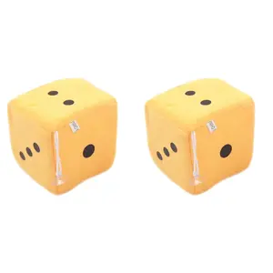2Pcs Plush Dices Car Hanging Pendant Decor Dice Velvet Dice Model Decoration Rearview Mirrors Styling Car Accessories Interior Does not apply