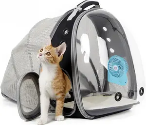 Halinfer Cat Bubble Backpack with Fan, Clear Window, Fit up to 12 Lbs, Lightweight & Breathable, Eco-Friendly Materials, Space Capsule Design, Ideal for Cats & Small Puppies