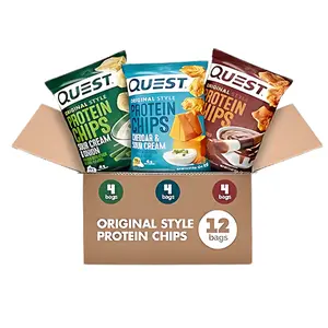Nutrition Protein Chips Variety Pack, BBQ, Cheddar & Sour Cream, Sour Cream & Onion, High Protein, Low Carb, 1.1 oz (Pack of 12)