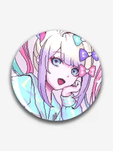 Cute Cartoon Pattern Round Pin Badge, Unique Plastic DIY Button, Creative Holiday Accessories for Jeans, T-Shirts, Backpacks & Hats