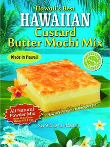 Hawaii's Best Custard Butter Mochi Bake Mix - Pack of 2 | Authentic Hawaiian Custard Mochi Dessert Baking Mix (2 x 15 oz)